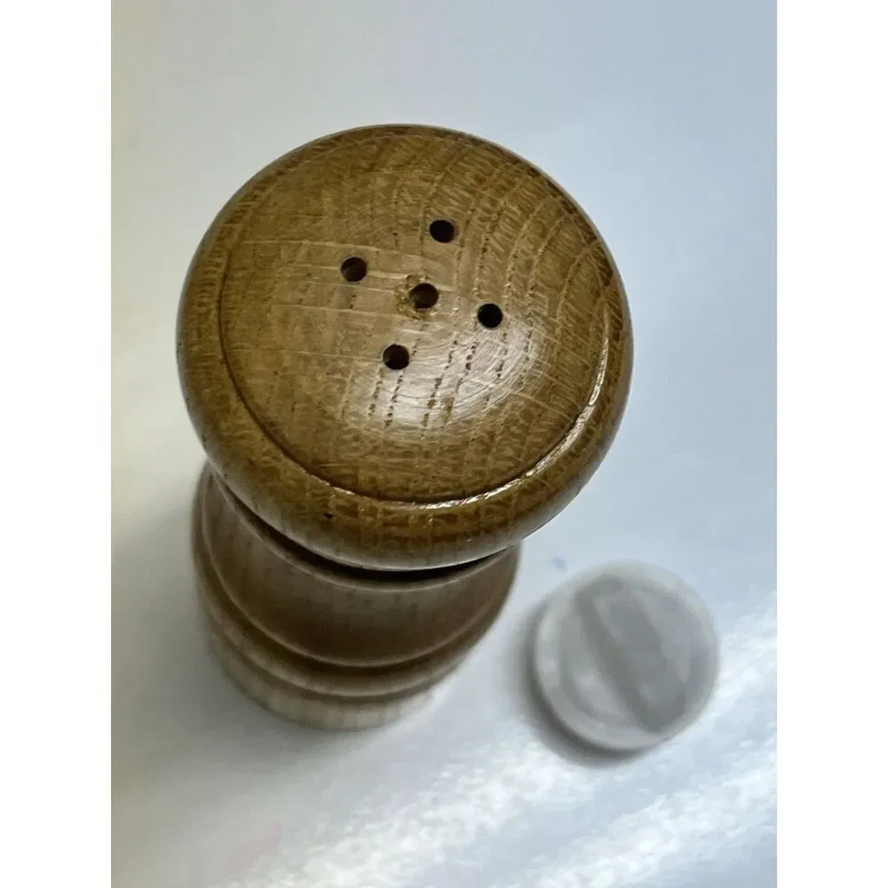 Olde Thompson Light Wood Vintage Salt Shaker Pepper Grinder Mill Set